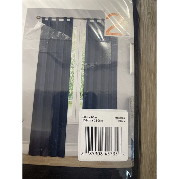 PAIRS TO GO Montana Modern Decorative Tab Top Window Curtains   2panels 60 X63in - Picture 7 of 8